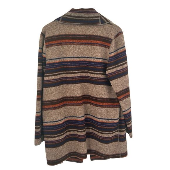 Soft Surroundings multi-color stripe Wool Blend Open-Front Jacket, Size large - Picture 3 of 5